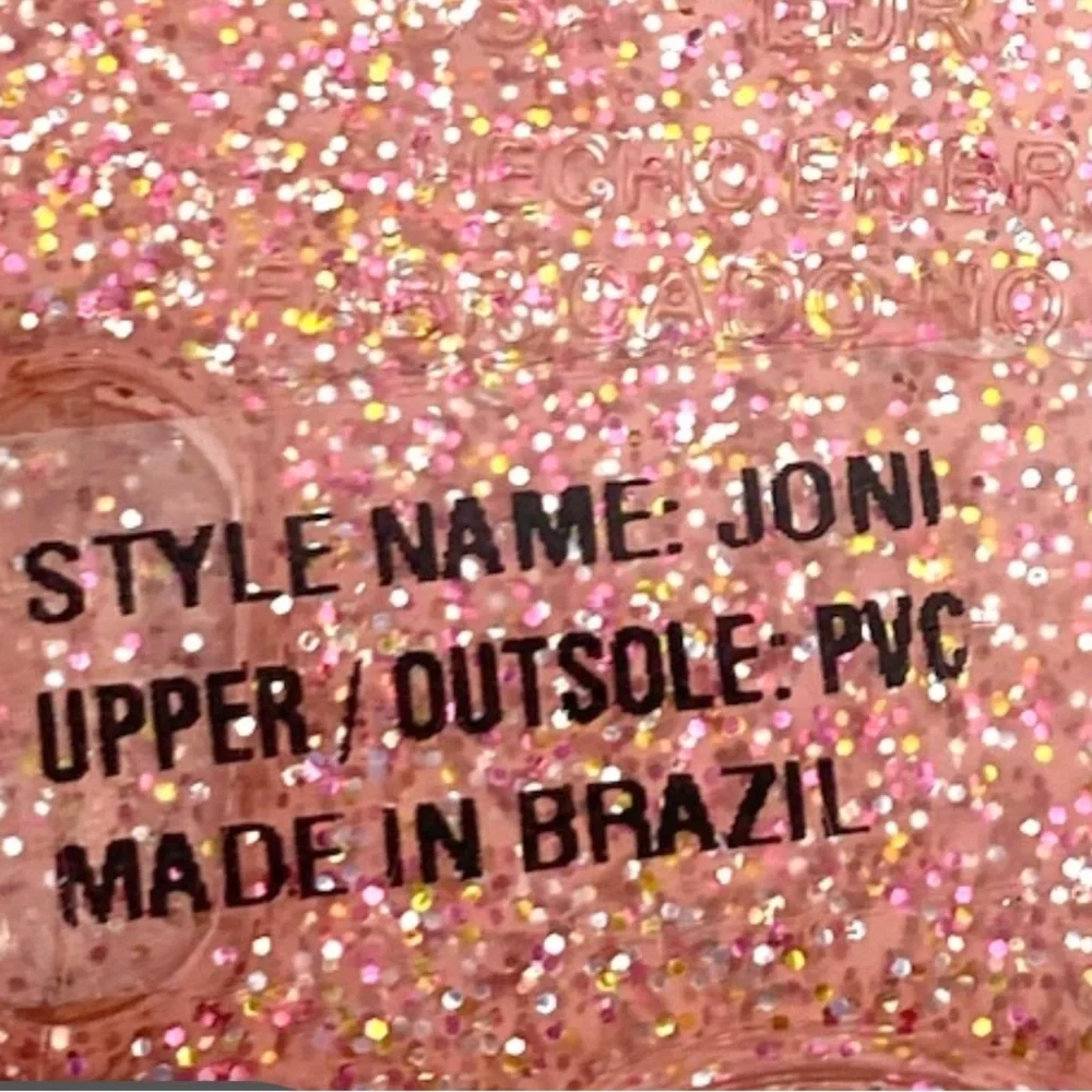 Kate Spade JONI Style Glitter Pink Jelly Straps Flats Size‎ 10 brand new